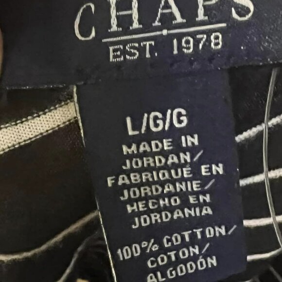 Size L - Chaps - Black/Dark Navy and White Striped Skirt - Picture 2 of 6